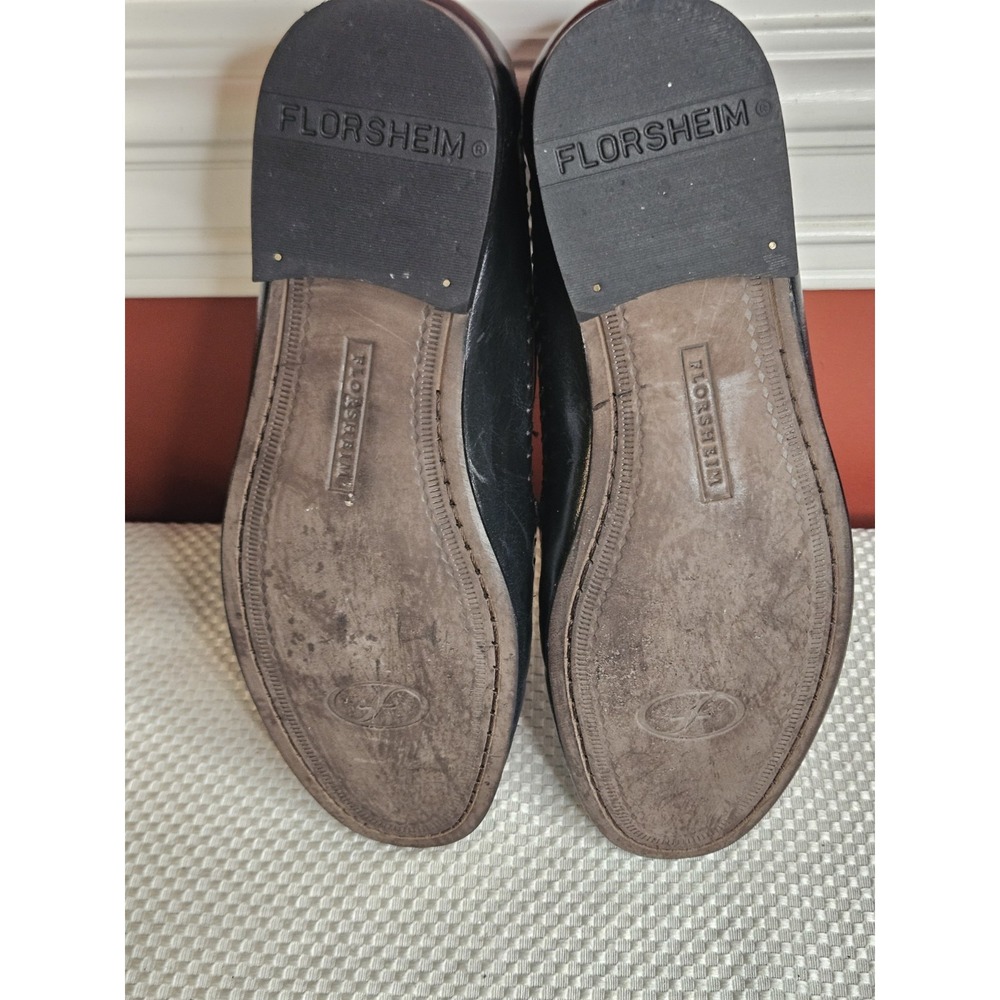 Florsheim Bridgeport Black Woven Leather Dress Loafers Slip-On Men's Size 8 D - Picture 8 of 8
